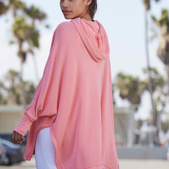 FP Movement (Free People) Salmon Pink Oversized Poncho Hoodie - Picture 2 of 11